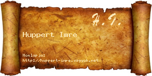 Huppert Imre névjegykártya